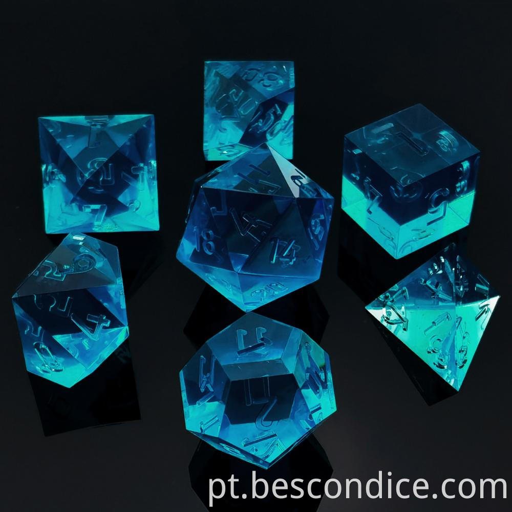 Clear Unpainted Sharp Edge Dnd Dice Set 1